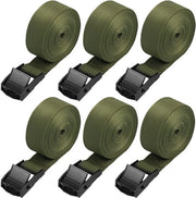 Cinture di allacciamento 6 pezzi - Cinture di tensione robuste - Cinture di raccordo - Cinture di fissaggio inox - 2,5 m x 25 mm - Cinture di tensione in poliestere a fibra di vetro resistente