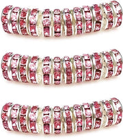 MJDCB 8mm 100 pezzi di perle rotonde per gioielli perle strass spacer perle per la creazione di gioielli bracciali collane (rosa)