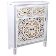 Credenza in legno e vetro con 2 cassetti e 2 porte 68,5x27,5x82