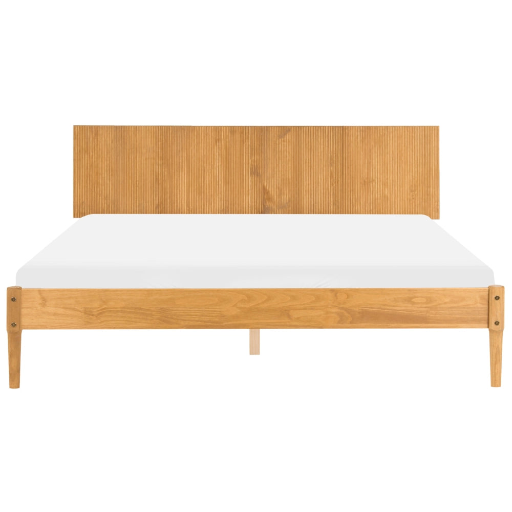 Set da camera da letto in legno di pino letto matrimoniale con 2 comodini e cassettiera a 6 cassetti 180 x 200 cm marrone chiaro stile scandinavo
