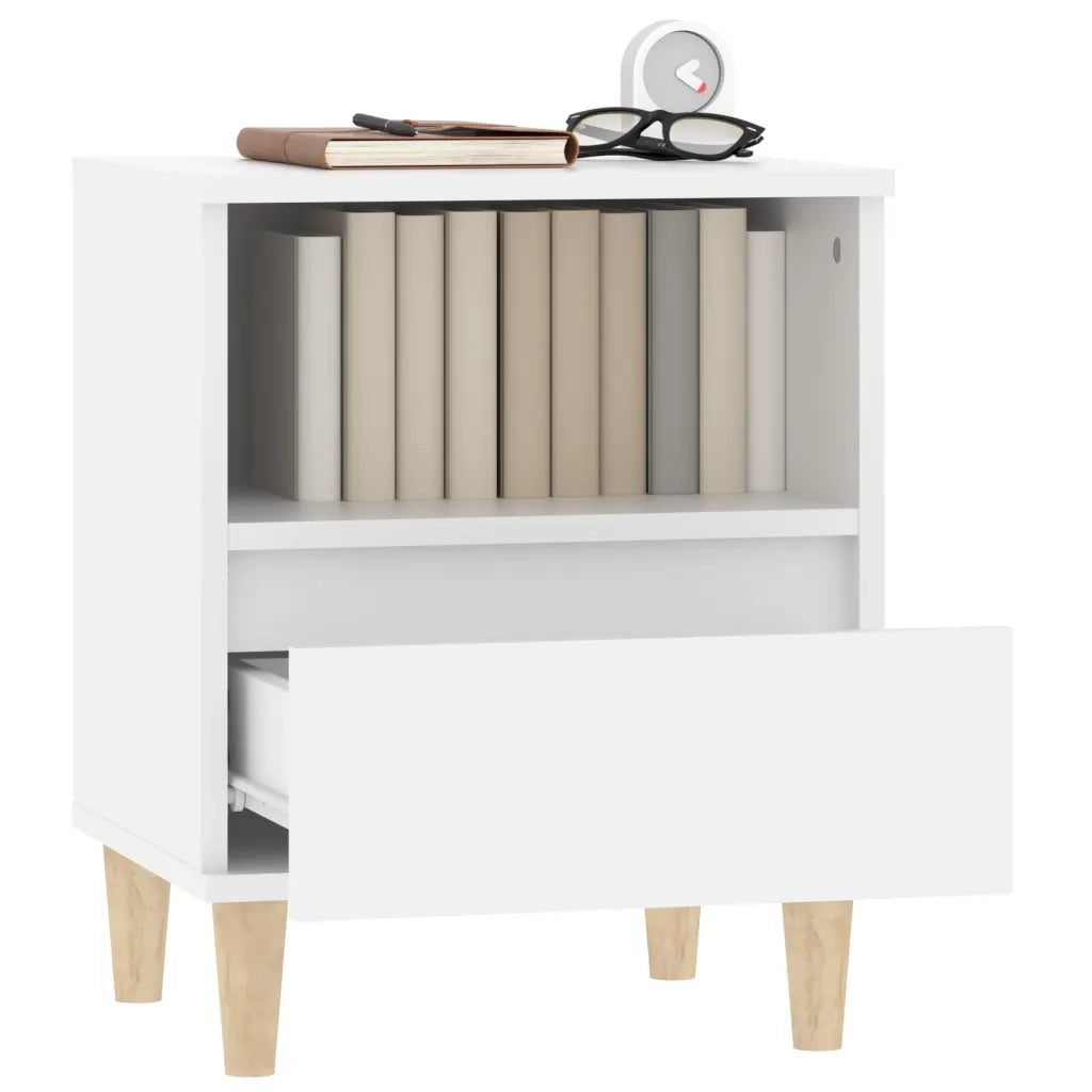Comodini 2 pz-Set di 2 Tavolino da notte in Bianco 40x35x50 cm 746406