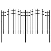 Recinzione da Giardino | Recinzione da cortile Woerden con Punta a Lancia Nera 240x125 cm in Acciaio