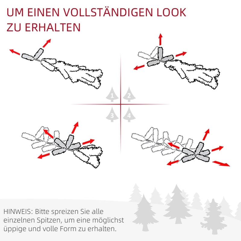 Albero di Natale artificiale, abete artificiale, con stella di Natale e supporto inclusi, 1.8 m, verde
