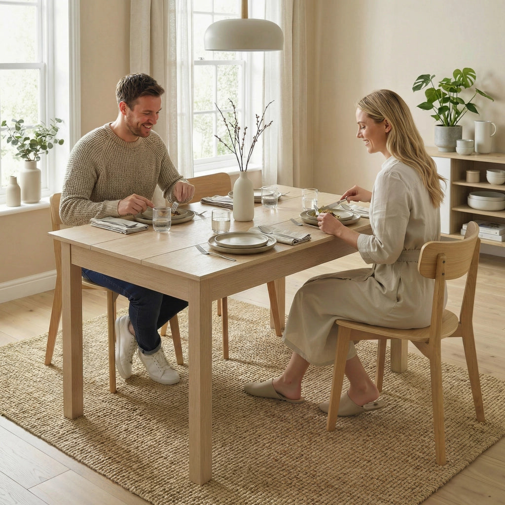 Tavolo da pranzo allungabile moderno ¨C zephmum ¨C legno effetto rovere 119x70x75 cm