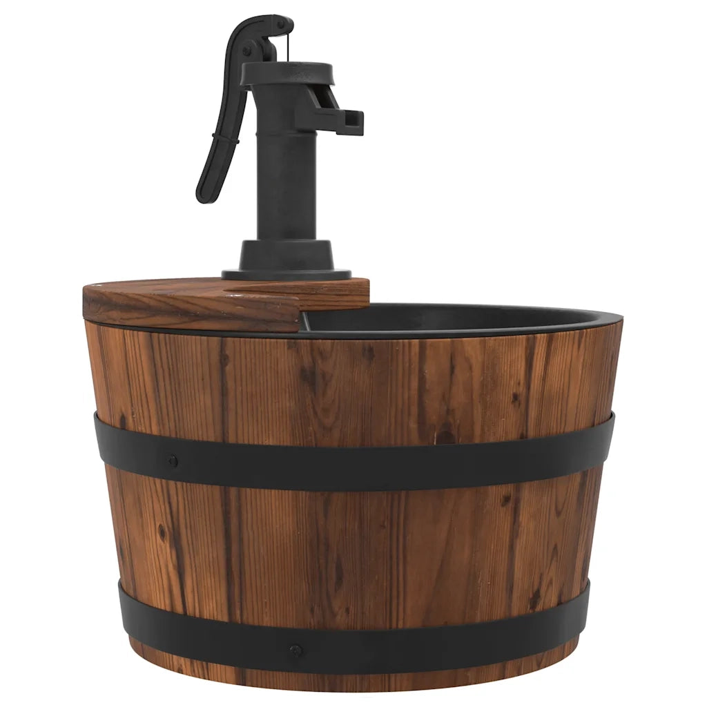 Fontana d'Acqua con Pompa 28x28x34,5 cm Legno Massello di Abete 363334