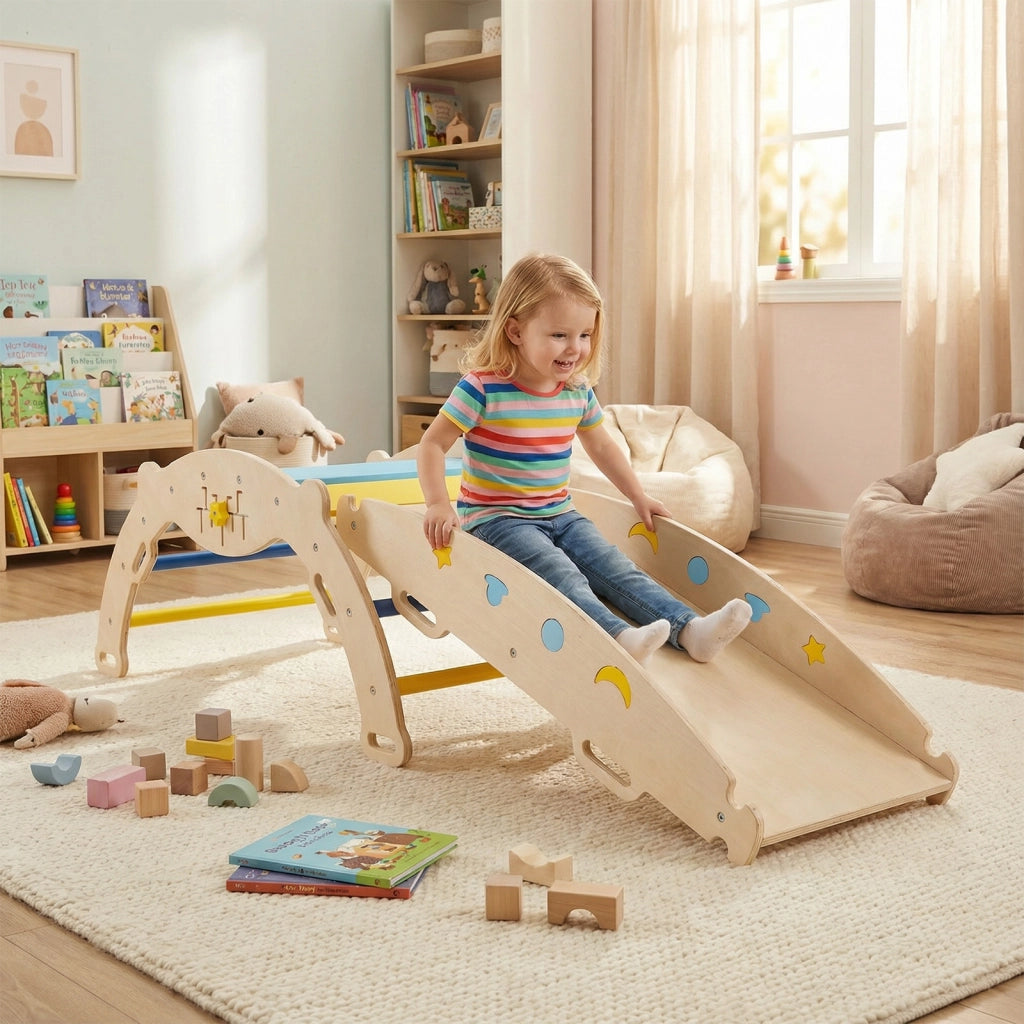 Set da arrampicata a triangolo palestra pieghevole nautica arco rampa scala corda-Gioco montessori blocchi labirinto per bambini cameretta asilo