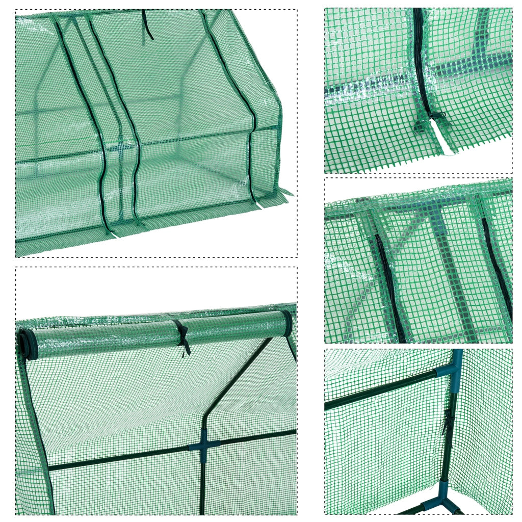 Serra da Giardino Tunnel 180x90x90 cm ¨C zephmum ¨C Verde Antracite Acero PE 140g/m2