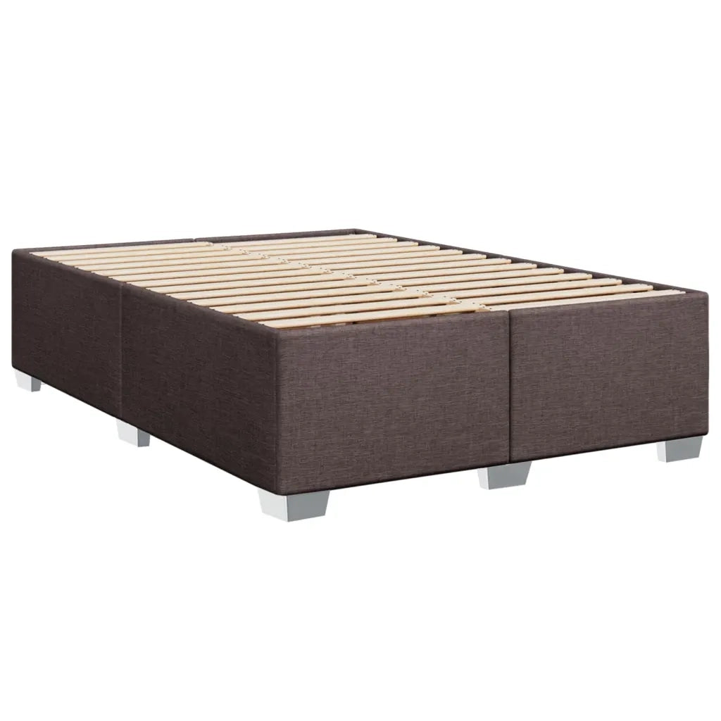 Giroletto a Molle con Materasso Marrone Scuro 140x200cm Tessuto