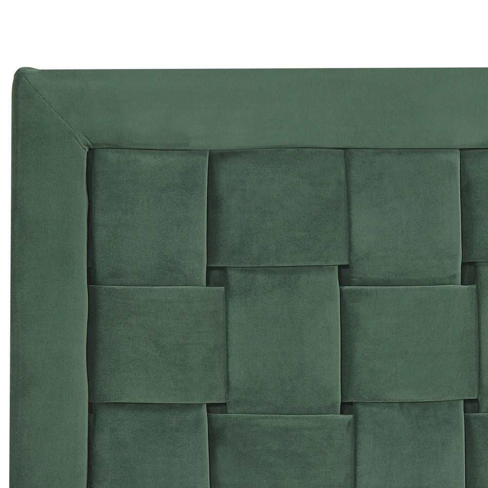Letto imbottito matrimoniale 160 cm 6 testiera verde velluto gambe dorate
