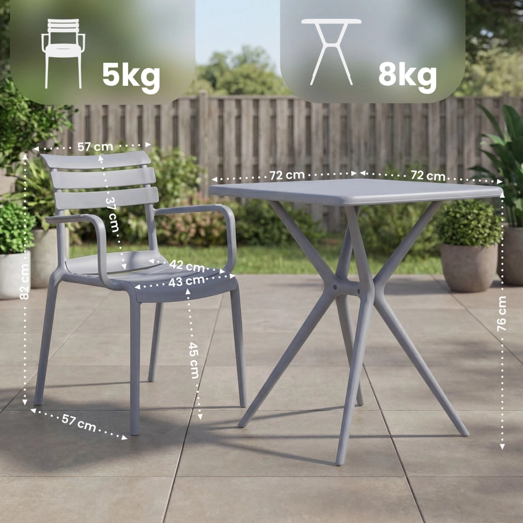 Set di mobili da giardino Avena con 2 sedie 4