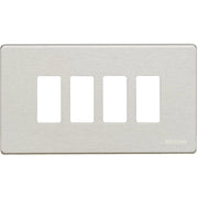Placca alluminio 4 posti scatola rettangolare serie bticino magic 504/4/x