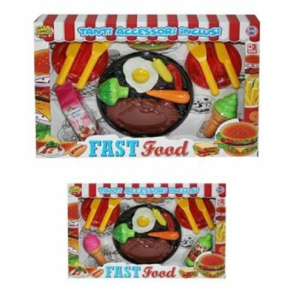 Trade Shop - Fast Food Con Accessori Inclusi Alimenti Posate Giocattolo Gioco Bambini -