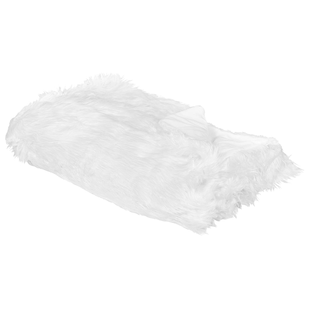 Coperta morbida in tessuto sintetico bianco 150 x 200 cm camera da letto salotto soggiorno