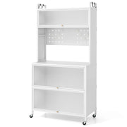 Scaffale da cucina multifunzionale 80 x 40 x 160 cm con 5 ripiani sicurezza rinforzata design moderno in metallo bianco 20_0019397