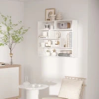 Libreria a Muro Moderna in Legno a 4 Livelli, 94x19.5x80cm, Bianco