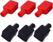 Kit di protezione per accu, copertura isolante per batteria auto, protezione flexibile positiva e negativa per accu, copertura accu auto, set di 6 pezzi, colore rosso e nero, adatto per auto, motocicletta, furgone