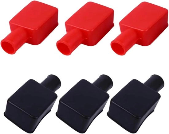Kit di protezione per accu, copertura isolante per batteria auto, protezione flexibile positiva e negativa per accu, copertura accu auto, set di 6 pezzi, colore rosso e nero, adatto per auto, motocicletta, furgone