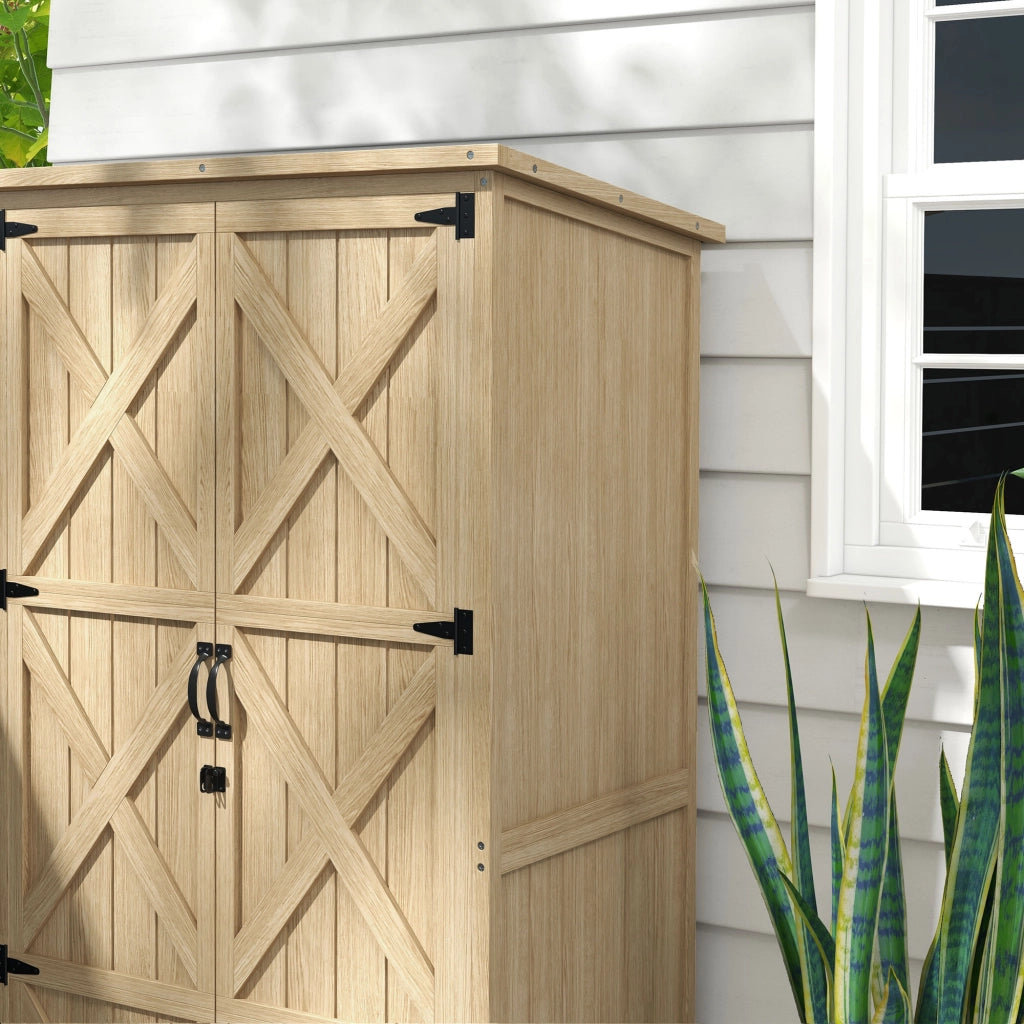 Armadio da giardino per attrezzi ¨C zephmum ¨C legno pino 90x54.5x168.5 cm