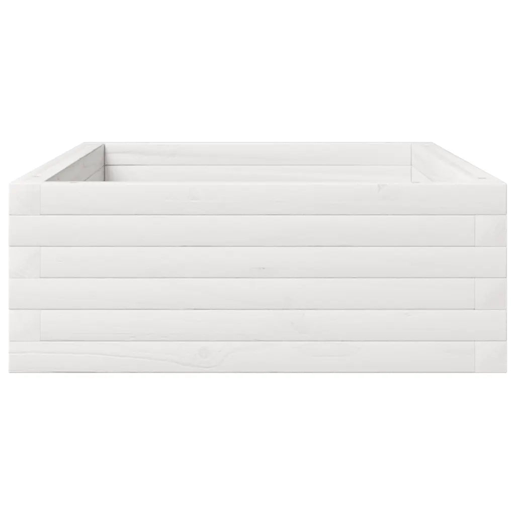 Fioriera | Cassetta per fiori | Vaso da Giardino Bianca 110x60x23 cm Legno Massello Pino