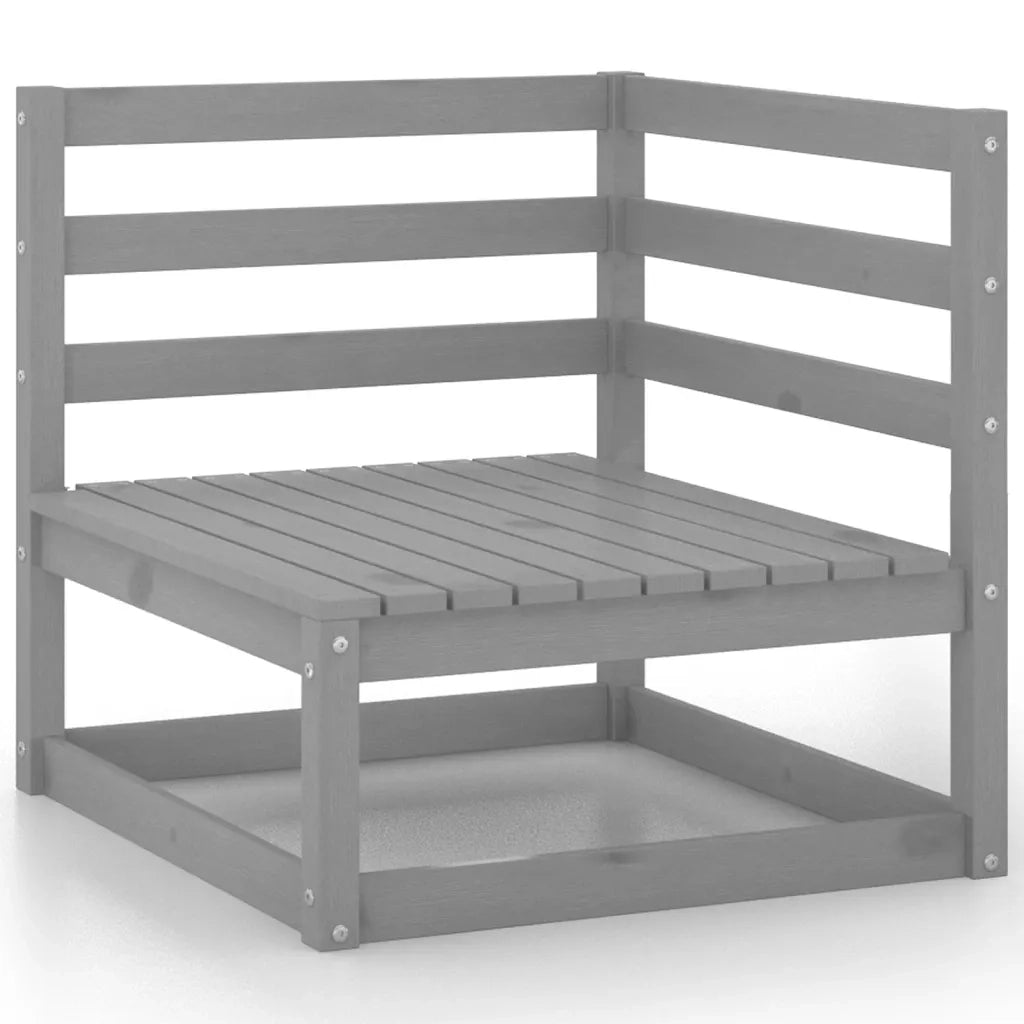Set Divani da Giardino 12 pz Grigio in Legno Massello di Pino 3075956
