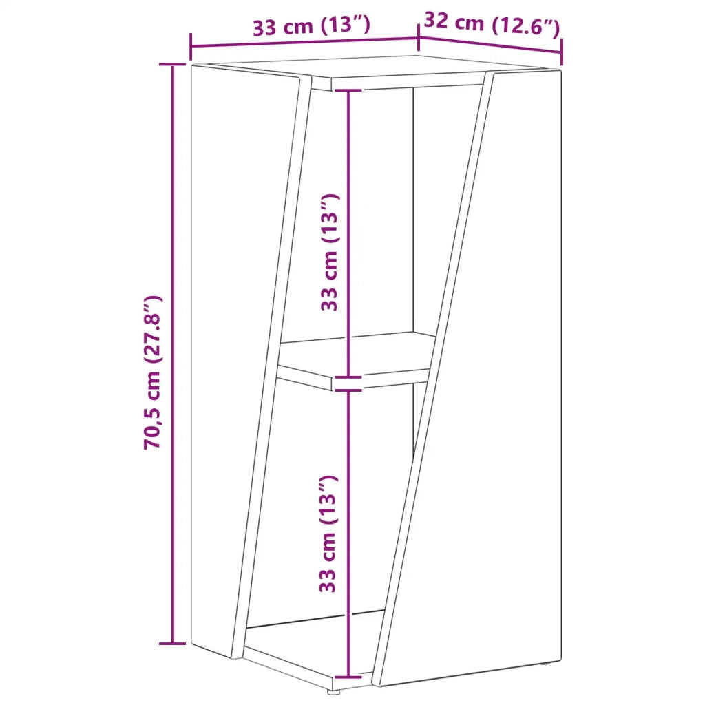 Mensola laterale Grigio cemento 33 x 32 x 70,5 cm CFW1463405