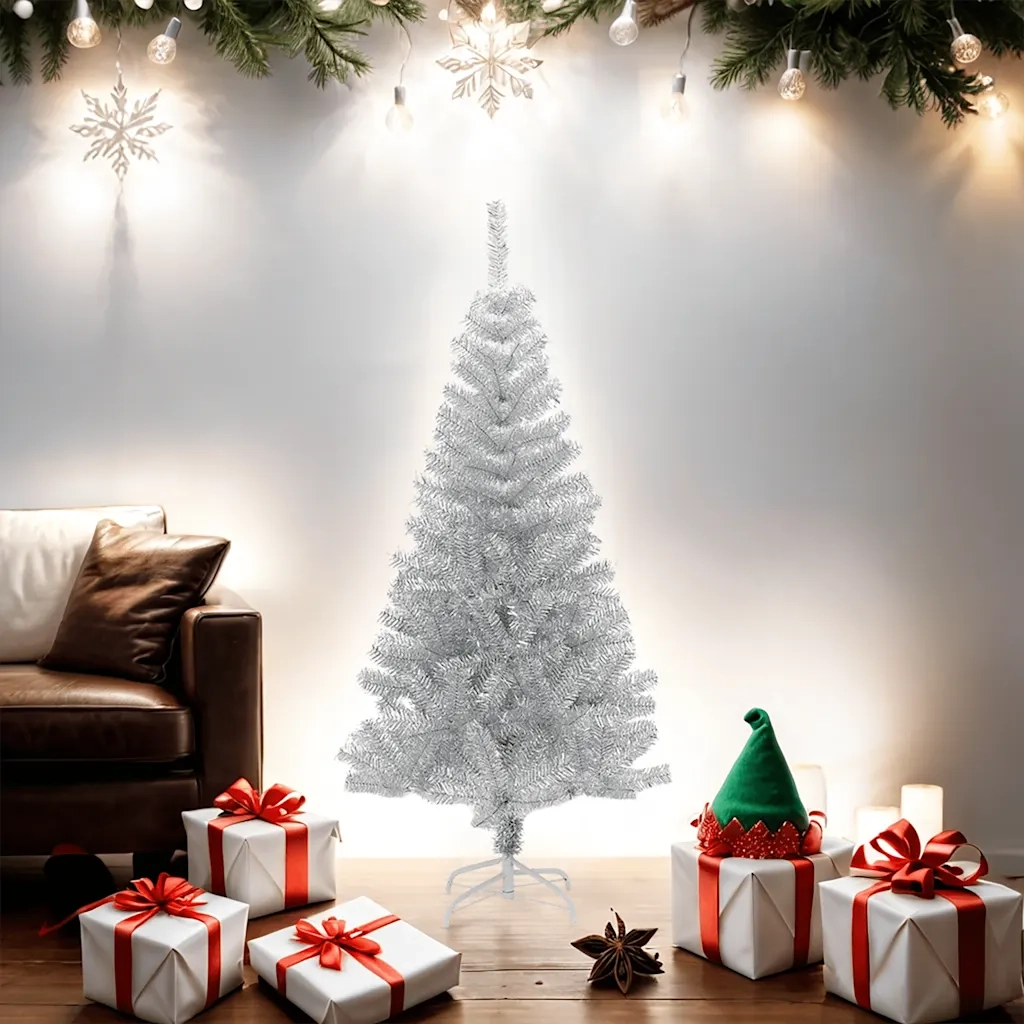 Albero di Natale Artificiale con Supporto Argento 150 cm PET cod mxl 17006