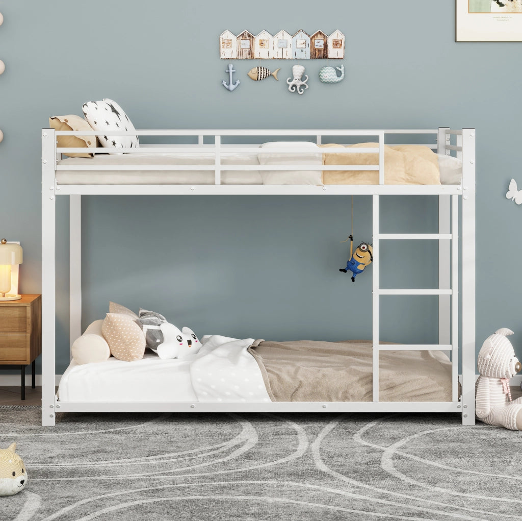 Letto a castello per bambini 90x200 cm in metallo bianco