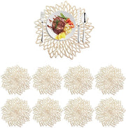 Tavoliere di Pvc 8 Pezzi - Forma a Fiore - Resistente al Calore - Antiscivolo - Lavabile - Oro