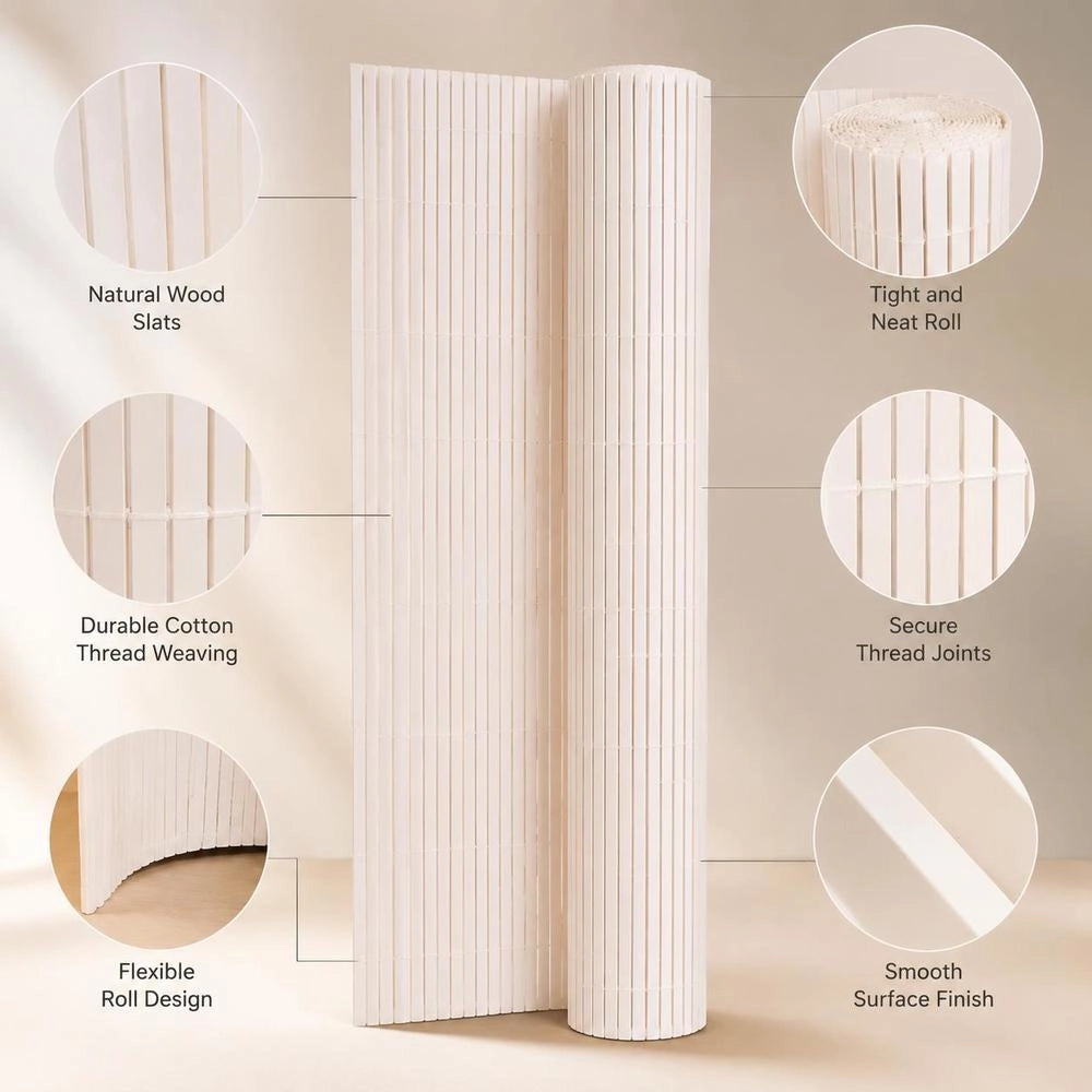 Double-sided Garden Fence 90x400 Cm White