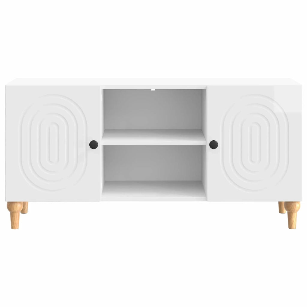 Mobile TV Bianco Lucido 102 x 34,5 x 50 cm Legno ingegnerizzato 894239