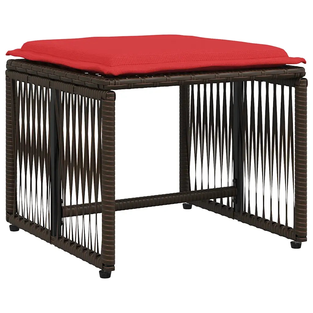 Set da pranzo da giardino da 7 pz con Cuscini in Polyrattan Marrone 369015