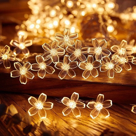 Luce a LED lampada a sfera completa per esterno decorativa lampada per tenda con effetto lampada a bolle piccola - piccola lampada a forma di ciliegio (luce calda) - 3 metri 20 lampada con batterie da 20 liti sempre luminosa con scintillio - 2 pezzi