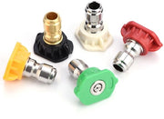 Set di Nozzle per Pistola ad Alta Pressione - 5 Pezzi con Angoli di Irradiamento Diversi - Connessione Rapida - Nozzle Sostituibili - Adatto fino a 4000 PSI - Nozzle in Ottone - Set di Testine per Pistola ad Alta Pressione