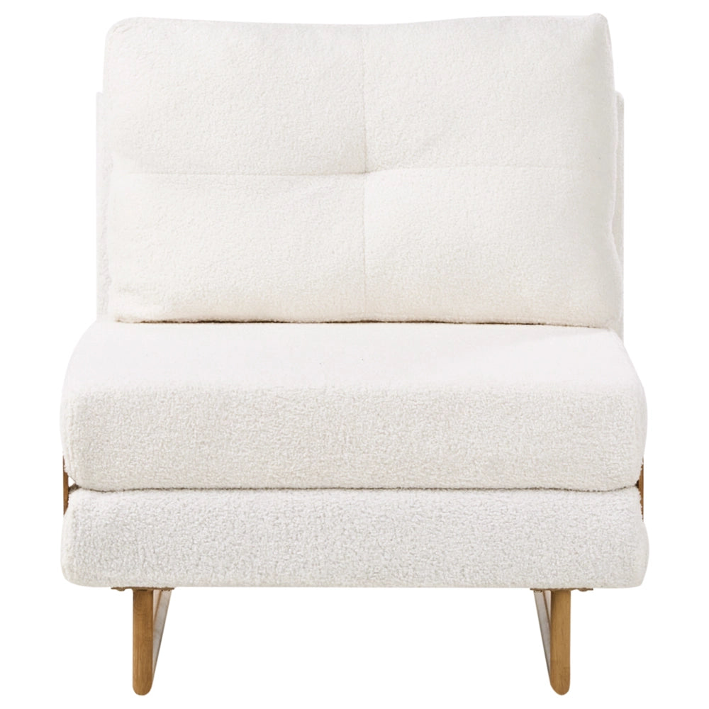 Divano letto singolo Boucle S per 1 persona Pieghevole bianco pieghevole camera ospiti