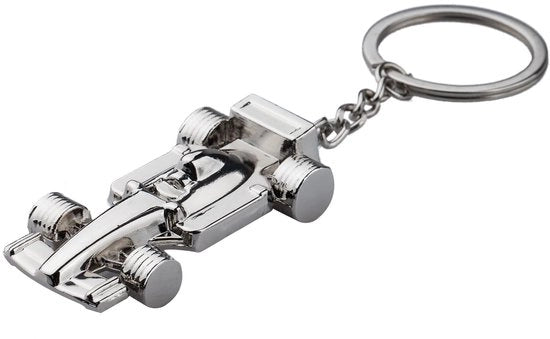 Accessorio per chiave con finitura cromata - Accessorio per borse - Ideale per appassionati di auto da corsa - Regalo per il Papà/la Papà - Accessorio per uomo/donna