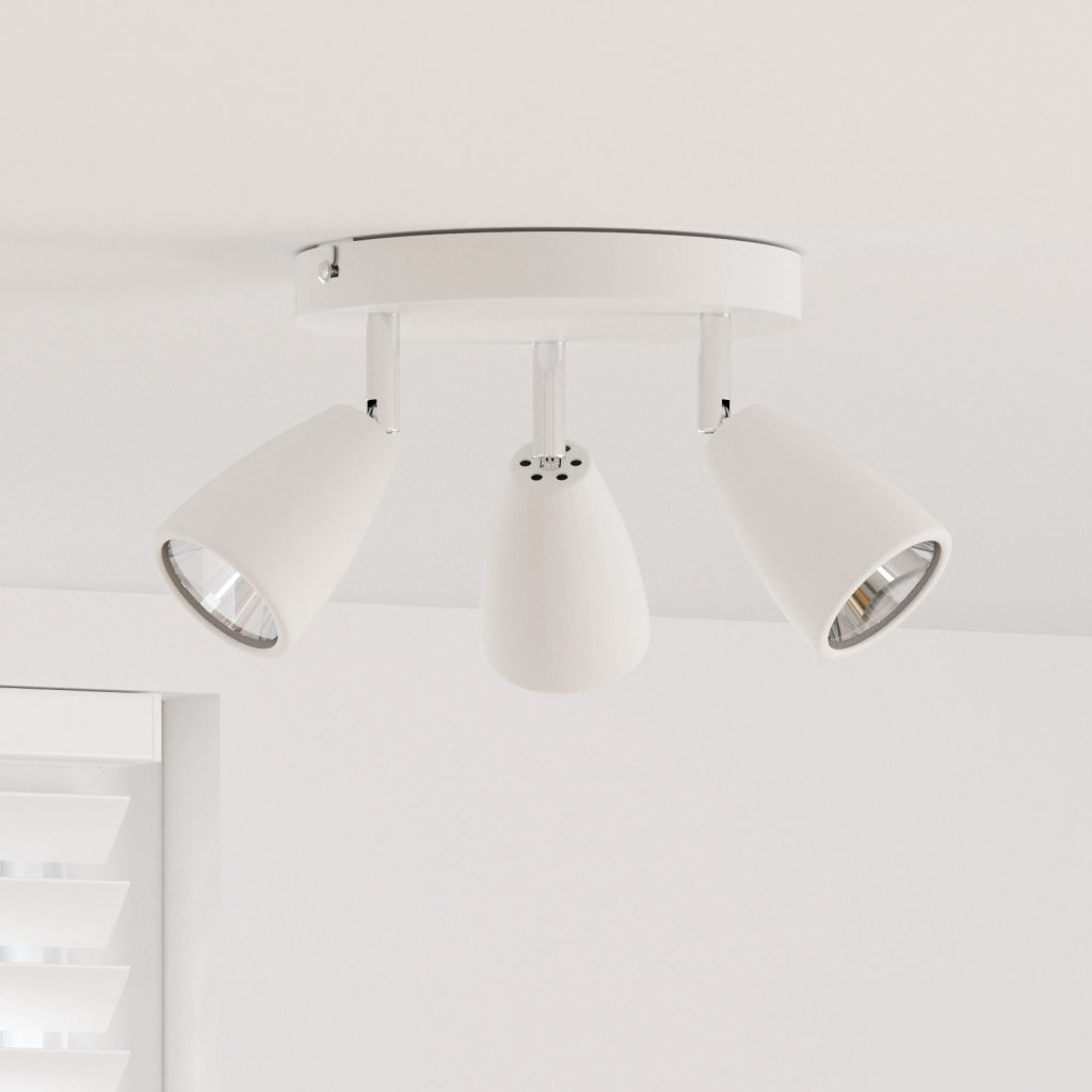 Faretto da Soffitto 3 Vie Regolabile Bianco GU10