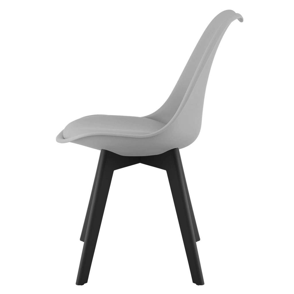 Sedia VALORA RIXK - Grigio con gambe nere per soggiorno, studio, sala da pranzo x1