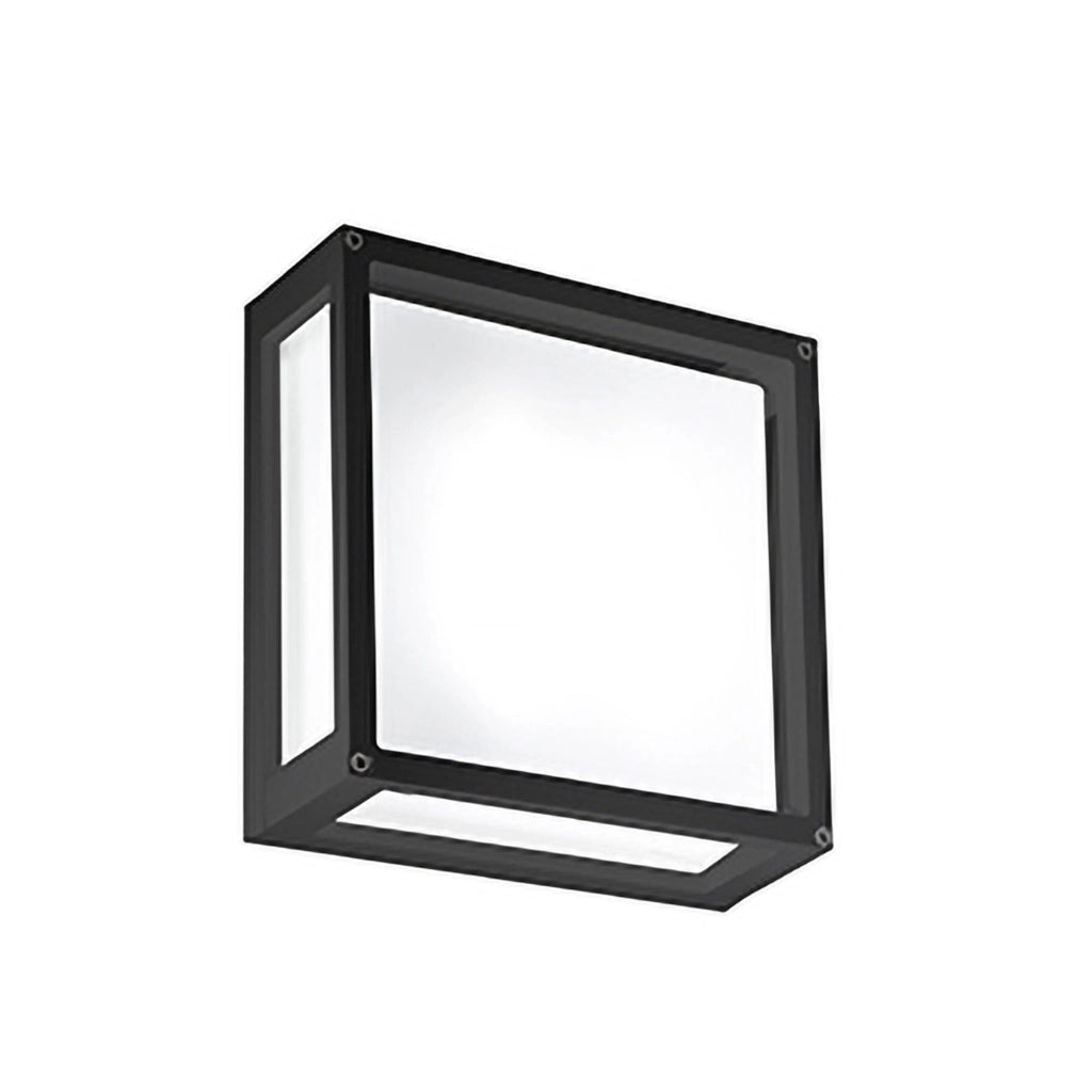 Lampada da Parete e Soffitto a LED 20W IP54 3000K in Alluminio pressofuso Grigio Scuro 25x25x9.5 cm per Ambienti Interni ed Esterni di Design Moderno