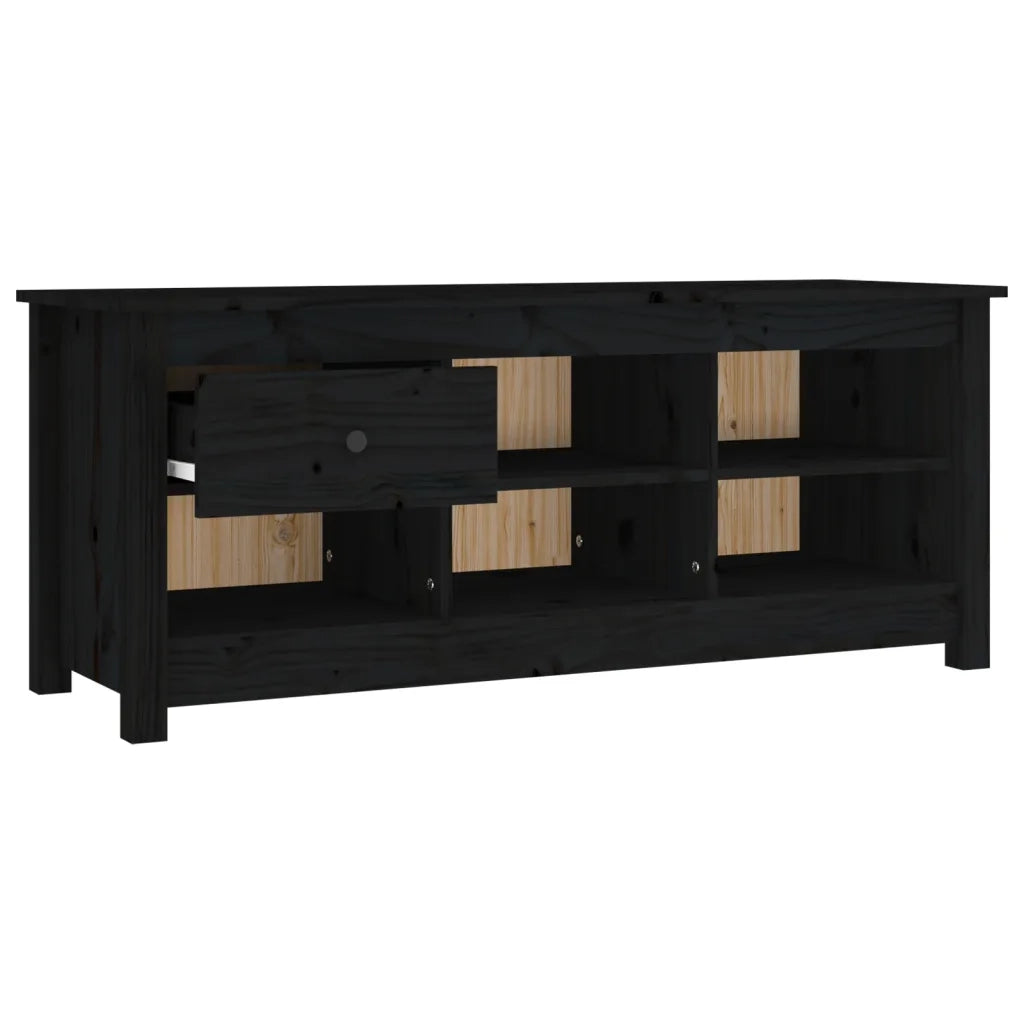 Scarpiera Nera 110x38x45,5 cm in Legno Massello di Pino cod mxl 39054
