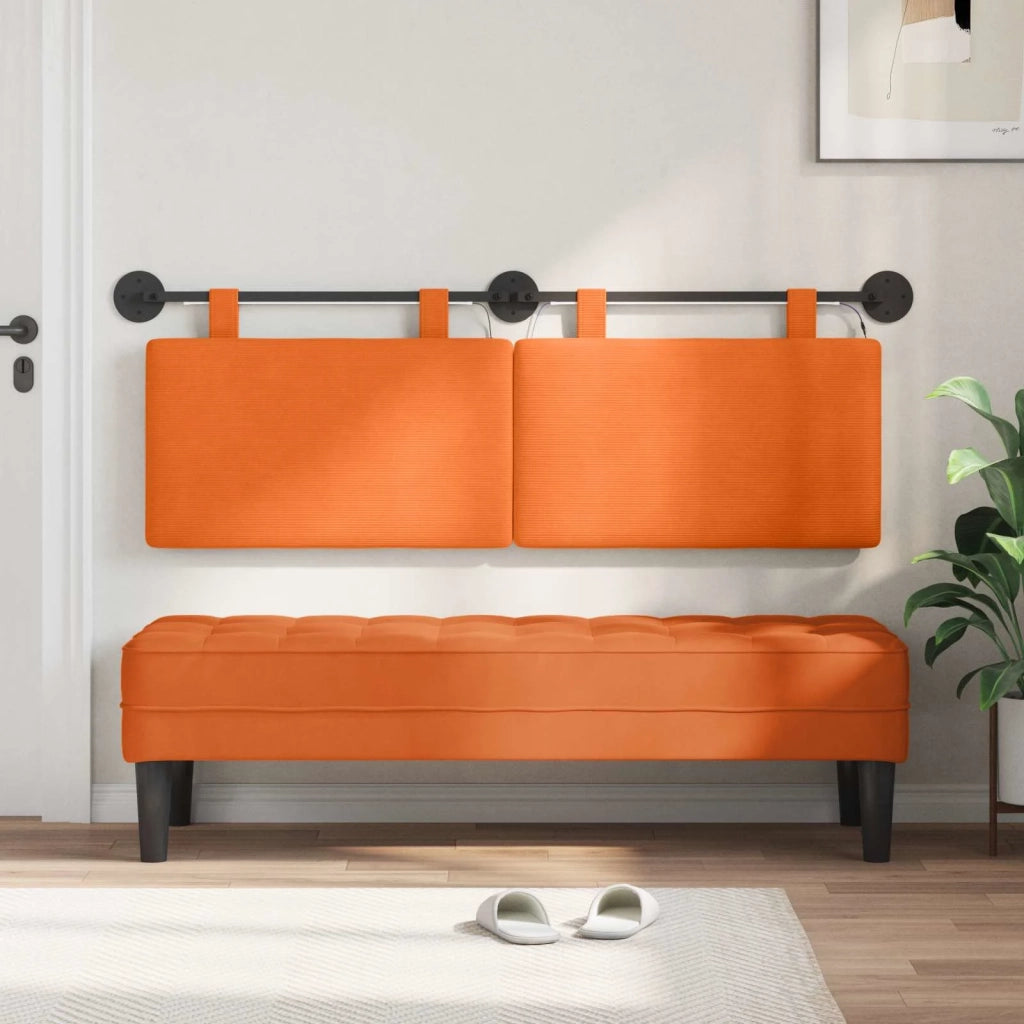 Testiera sospesa Con luce LED Arancione Tessuto in Cords 3424306