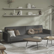 Divano Letto a 2 Posti Grigio Scuro in Velluto 375938