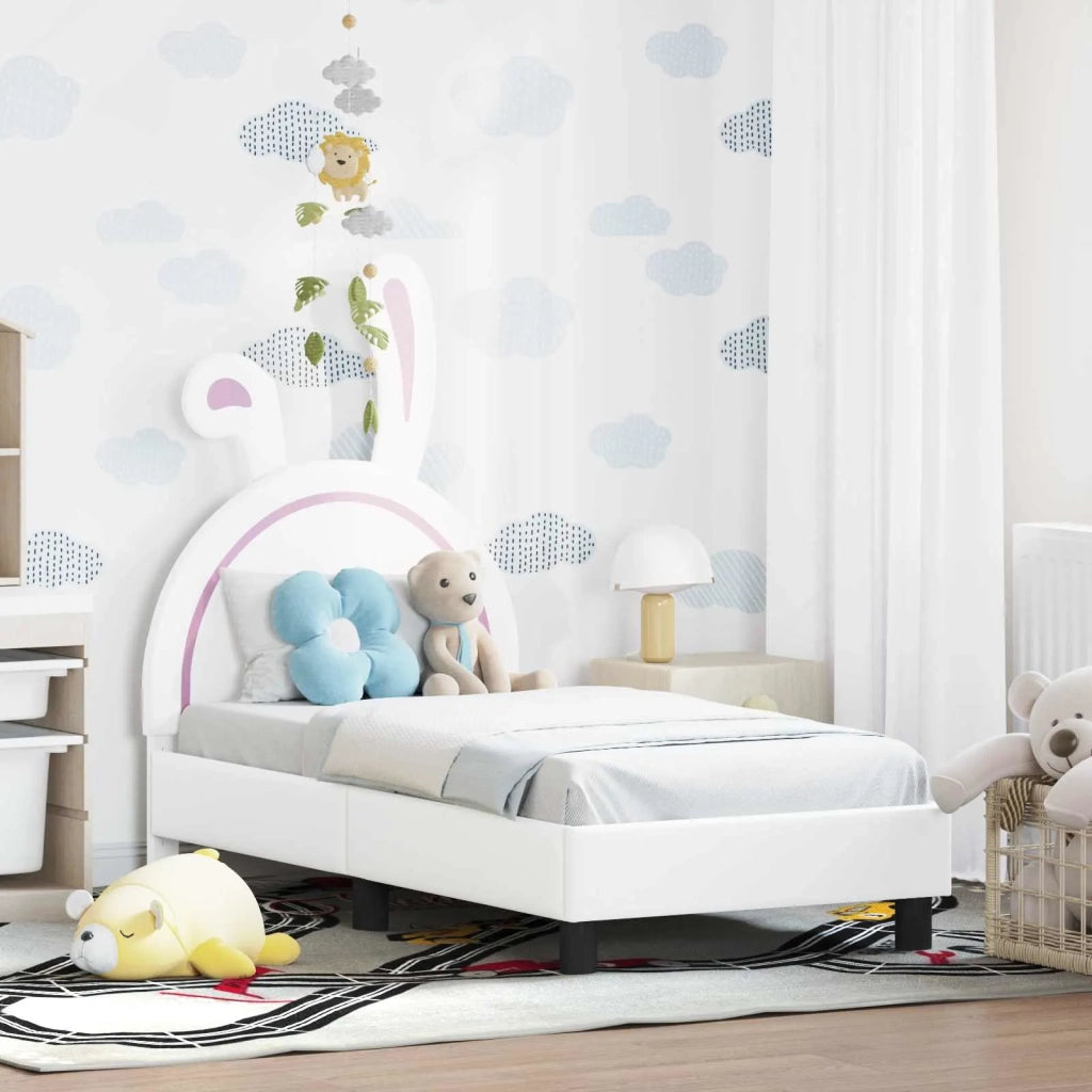 Struttura letto per bambini con testata-Giroletto per bambini Bianco 70 x 140 cm PU