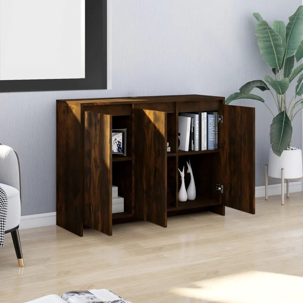 Credenza | Madia | Buffet da pranzo | Armadio da pranzo Rovere Fumo 102x33x75 cm in Truciolato