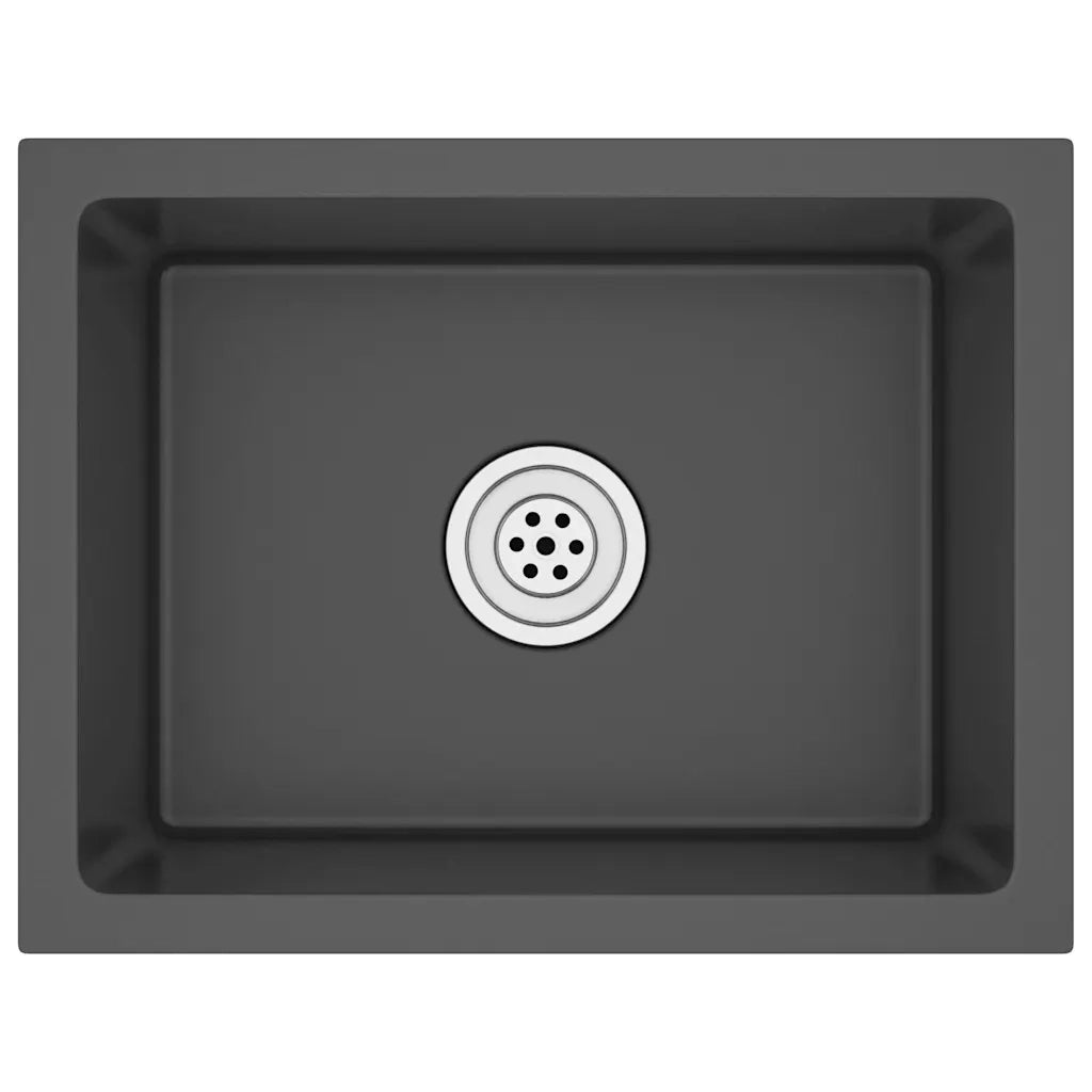 Lavello da Cucina Lavorato a Mano Nero Acciaio Inox 51507
