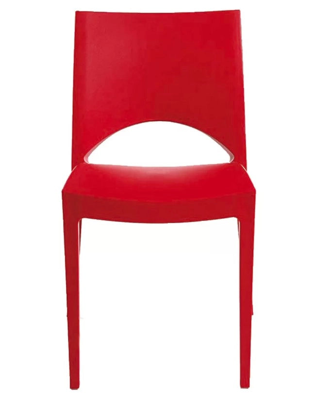 IGAP Sedia Paris in Polipropilene 42x42x93 cm Monoblocco per Interno ed Esterno Rossa