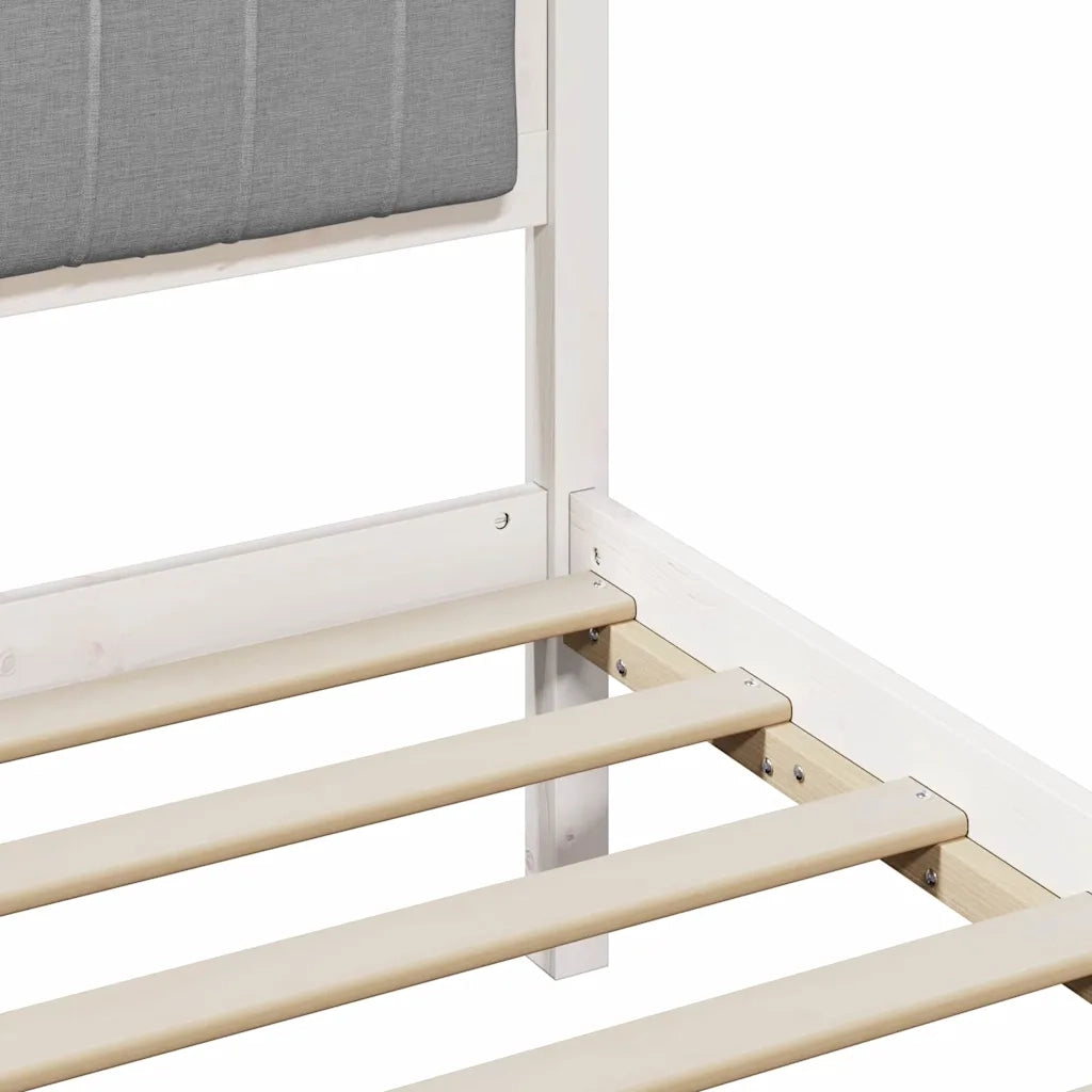 Letto con Testiera Rivestita Grigio chiaro 80 x 200 cm 878293