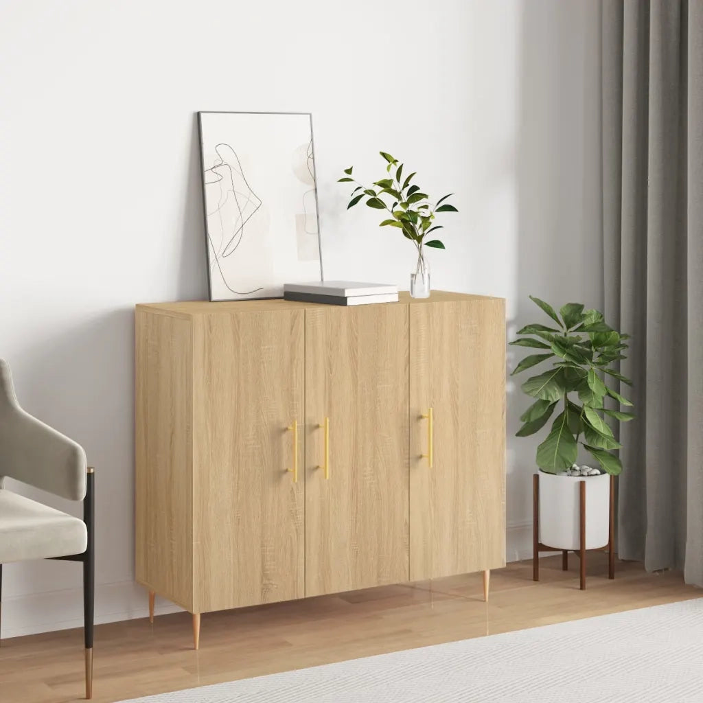Credenza Rovere Sonoma 90x34x80 cm in Legno Multistratocod mxl 104453