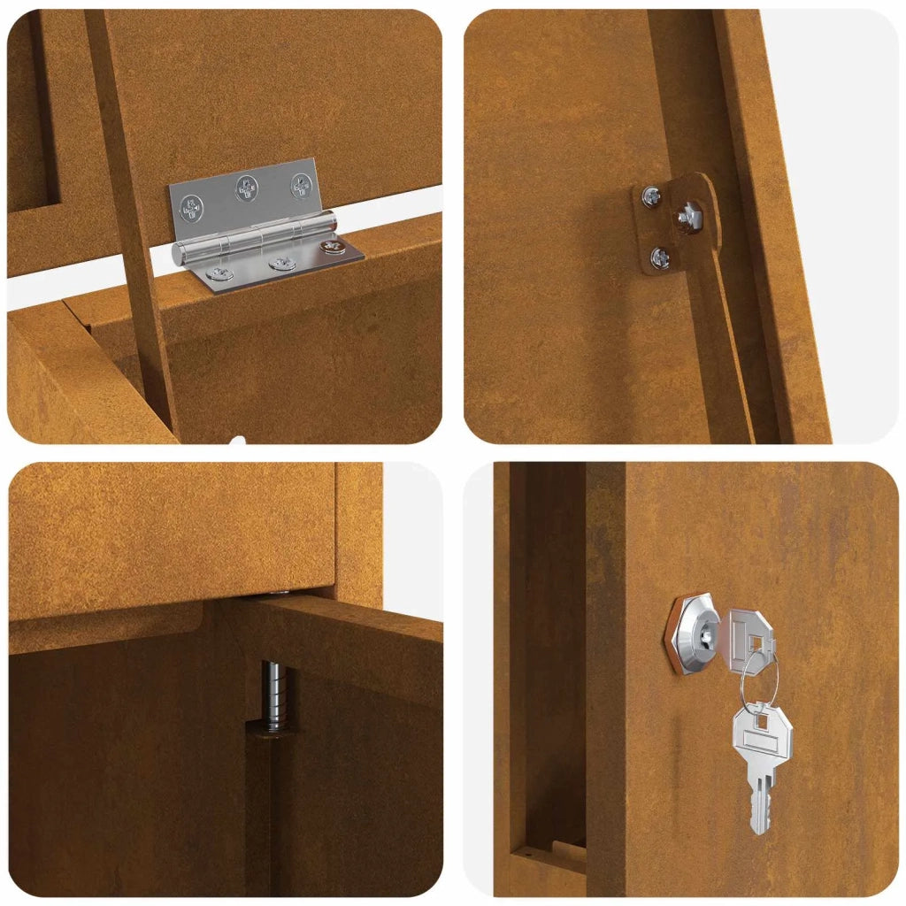 Cassetta per pacchi con porta Ruggine 44,5 x 29 x 110,5 cm CFW4086876