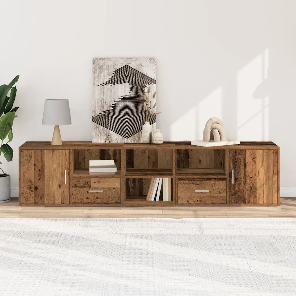 Mobile Angolare Legno Antico 200x40x45 cm in Truciolato 3307835