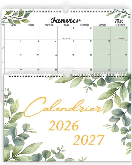 Calendario familiare 2026 - Calendario mensile A4 - Calendario da appendere 18 mesi - Pianificatore mensile - Calendario per famiglia - Organizzare in modo semplice